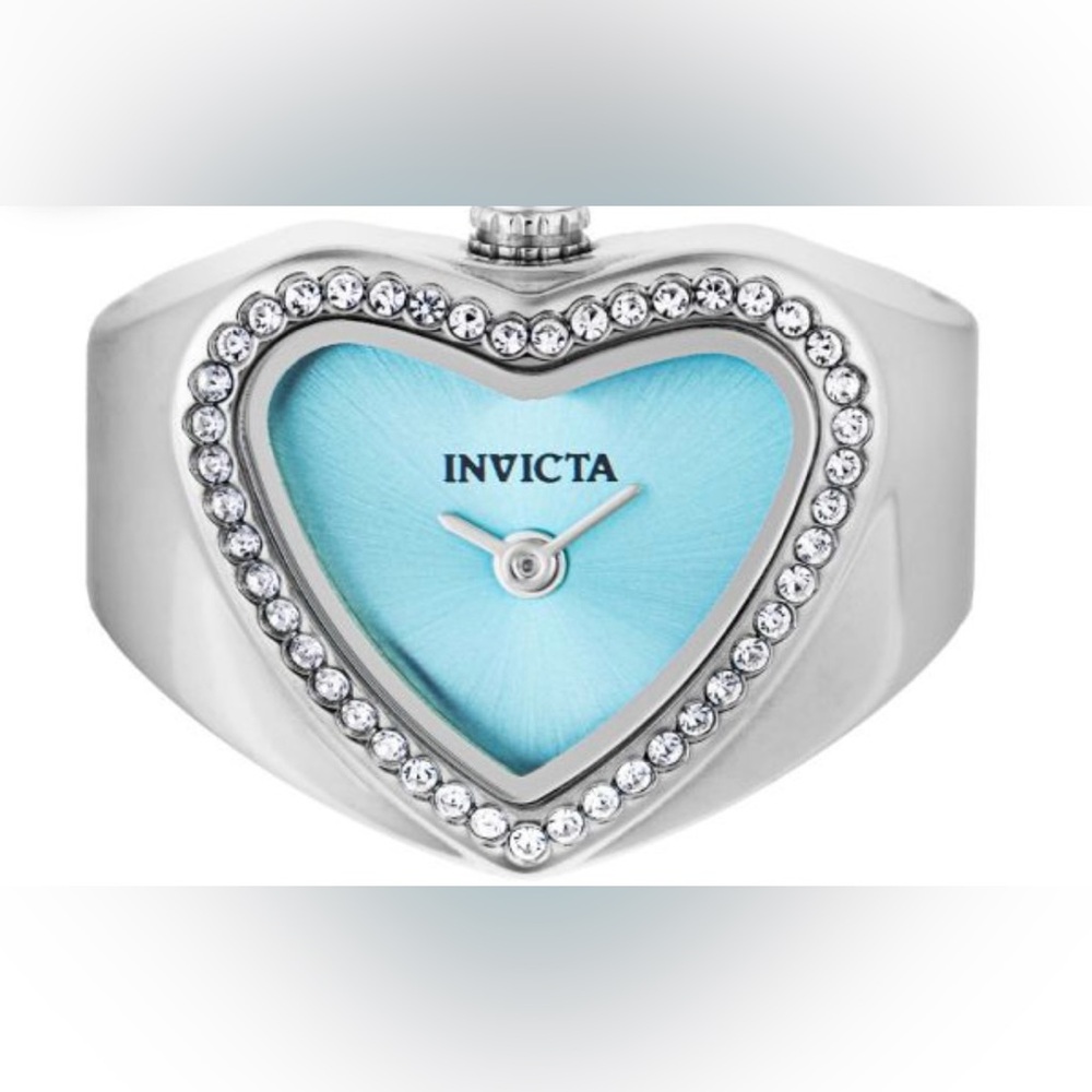Invicta Silver and Blue Heart Watch